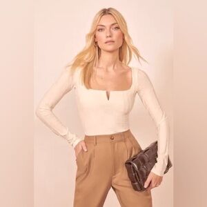 Reformation Delaney Top in Cream